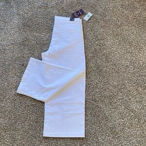 Gloria Vanderbilt White AMANDA Slimming Wide Leg Crop Jeans - Sz 16 - NWT